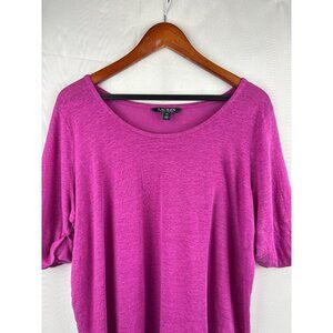Lauren Ralph Lauren Womens 2X Purple Linen Top
